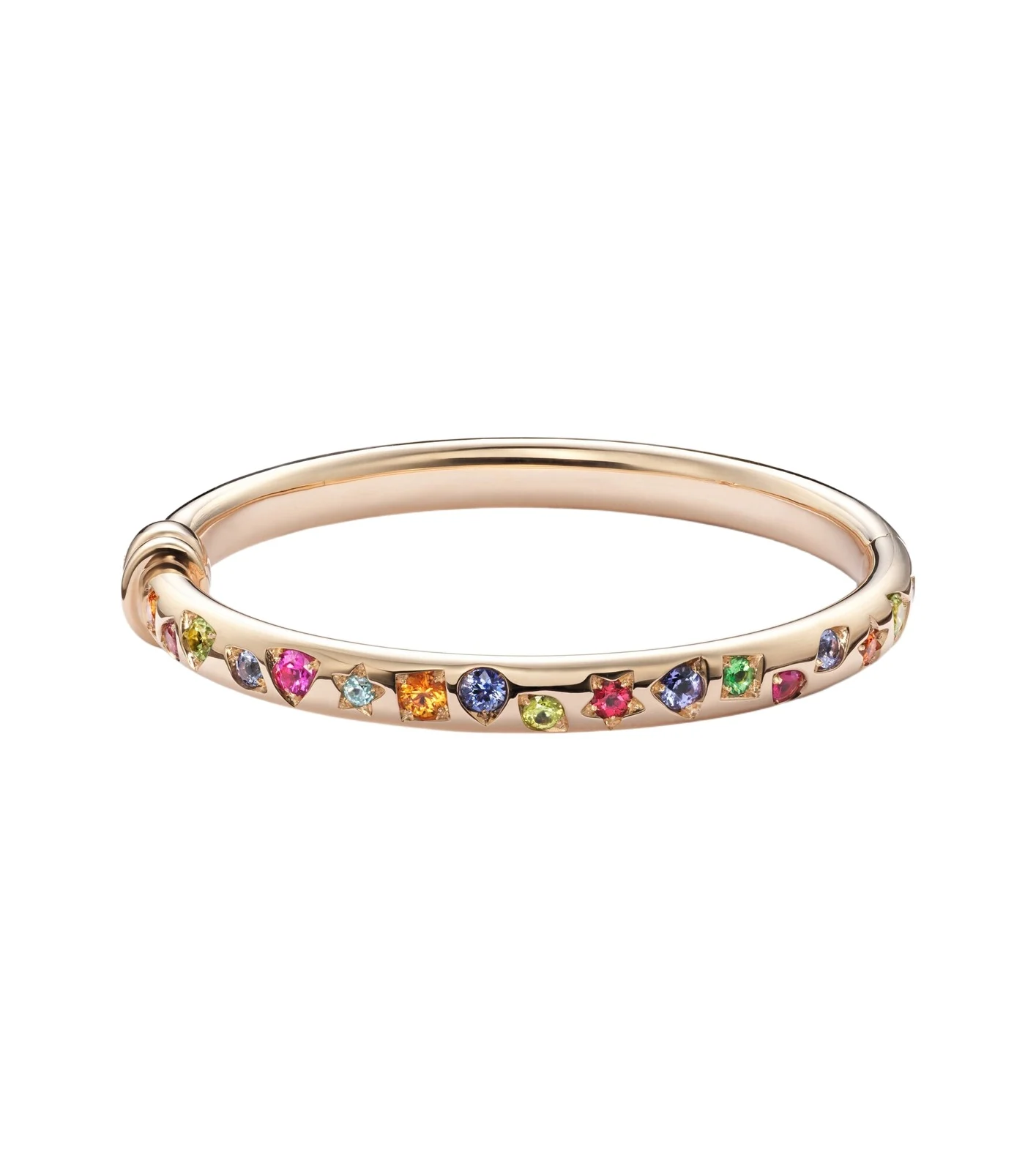 Iconica 18kt rose gold bangle with gemstones Iconica 18kt rose gold bangle with gemstones