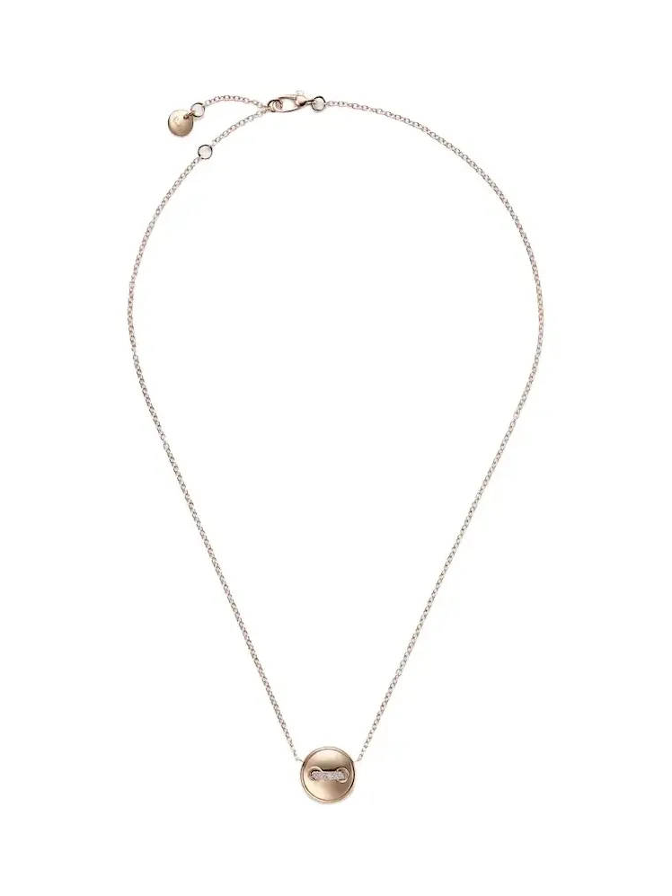 Pom Pom Dot 18kt rose gold pendant necklace with turquoise and diamonds