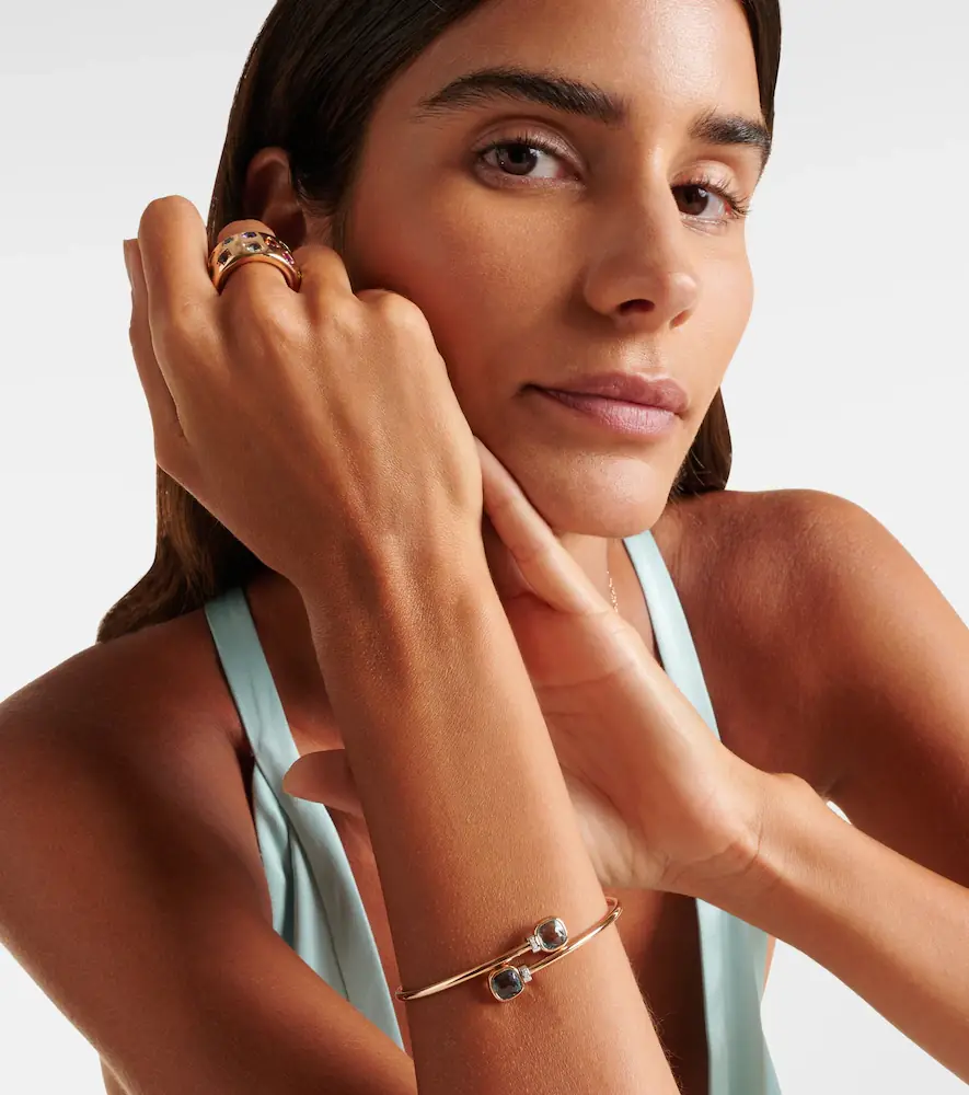 Pomellato Nudo 18kt white gold bangle with diamonds and topaz | Thumbnail 3 Pomellato Nudo 18kt white gold bangle with diamonds and topaz | Thumbnail 3