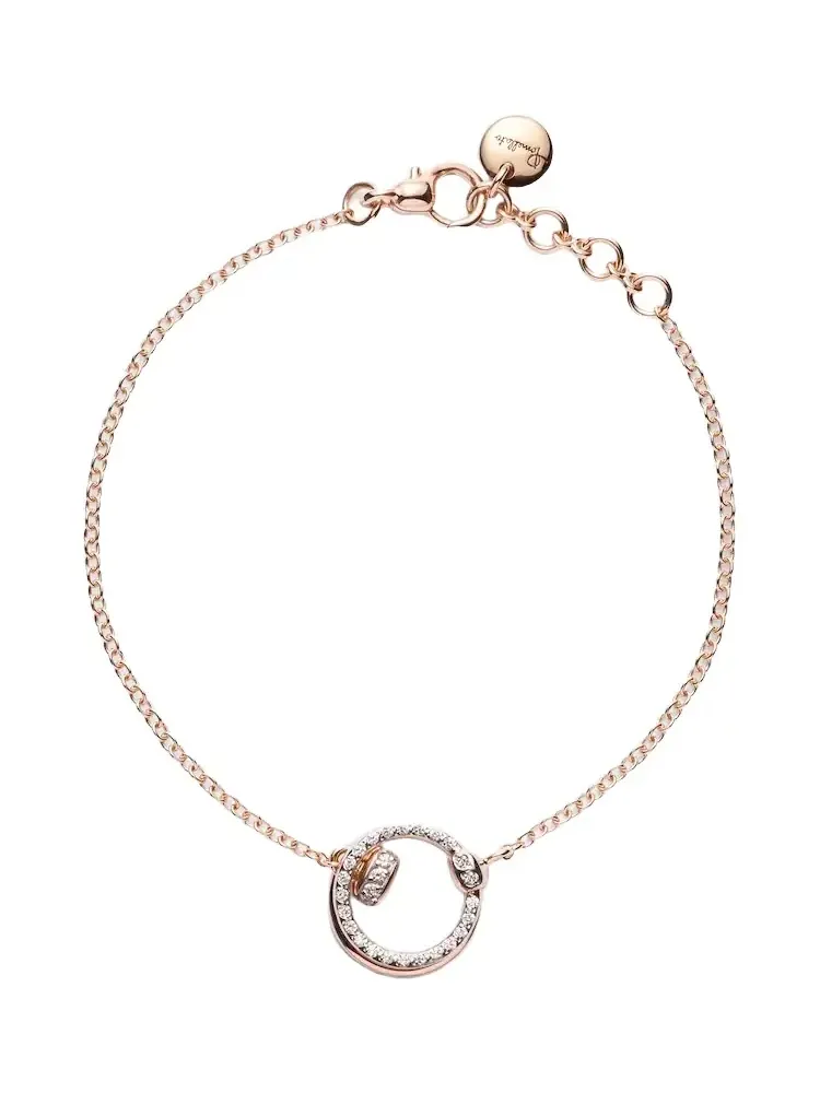 Together 18kt rose gold chain bracelet with diamonds