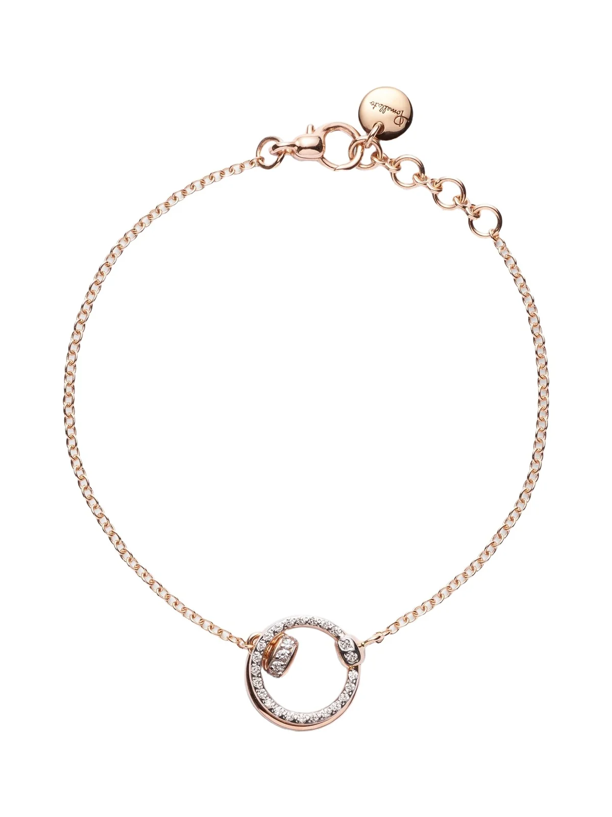 Together 18kt rose gold chain bracelet with diamonds