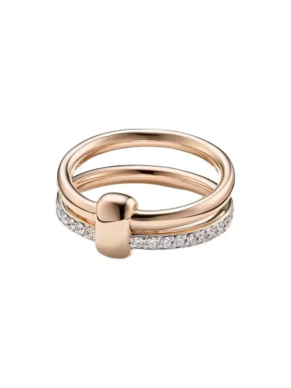 Together 18kt rose gold ring with diamonds