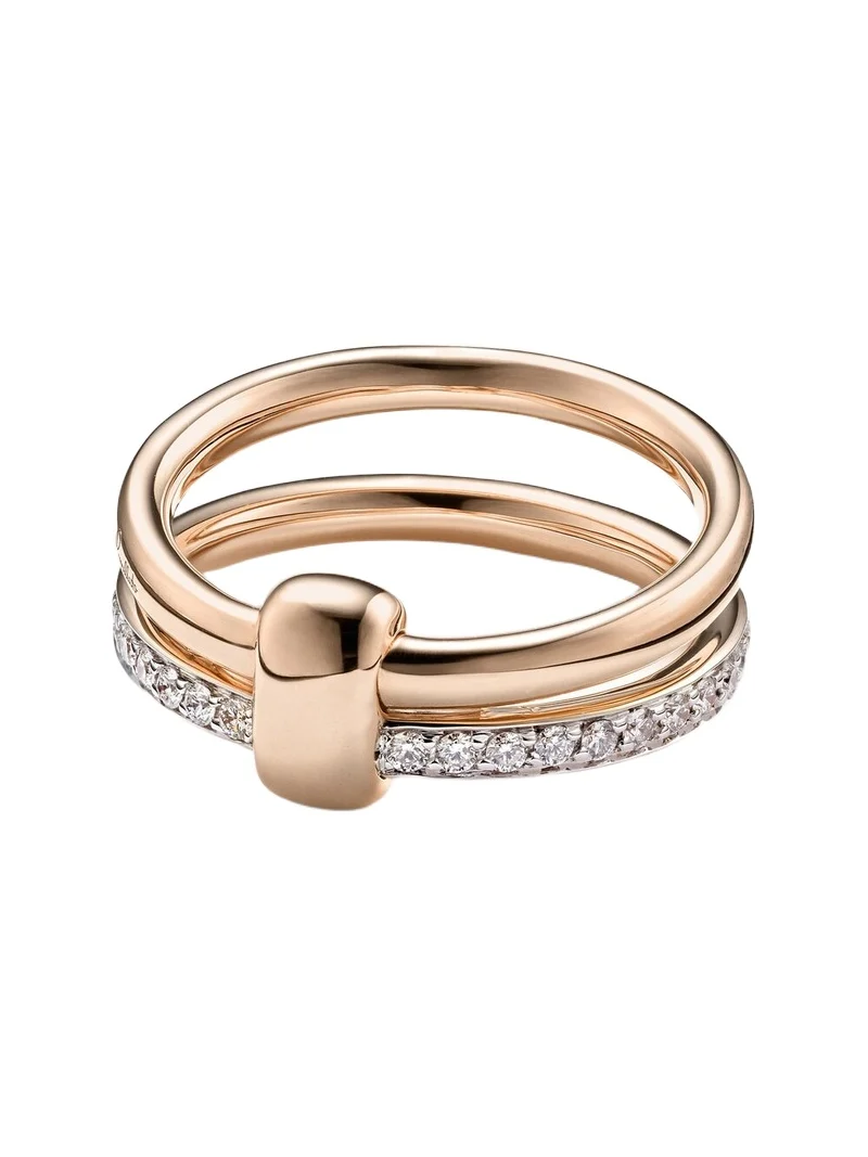 Together 18kt rose gold ring with diamonds