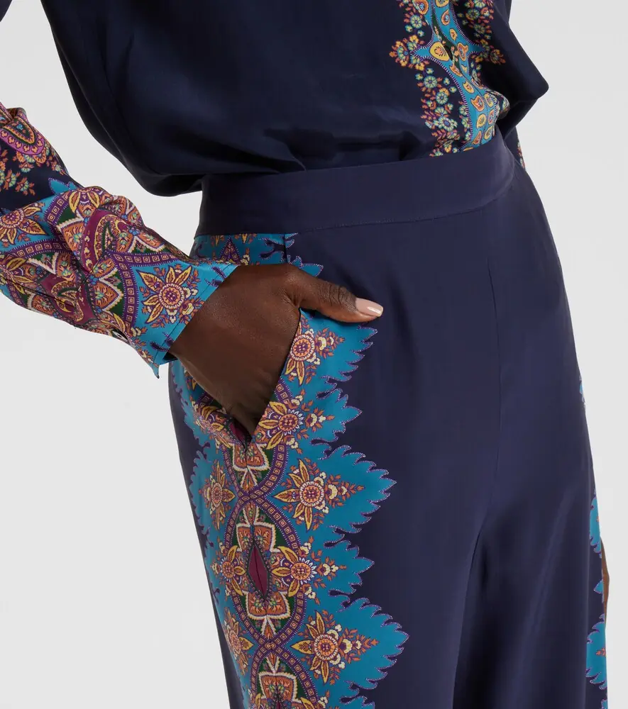 Etro Printed silk crêpe de chine straight pants | Thumbnail 2 Etro Printed silk crêpe de chine straight pants | Thumbnail 2
