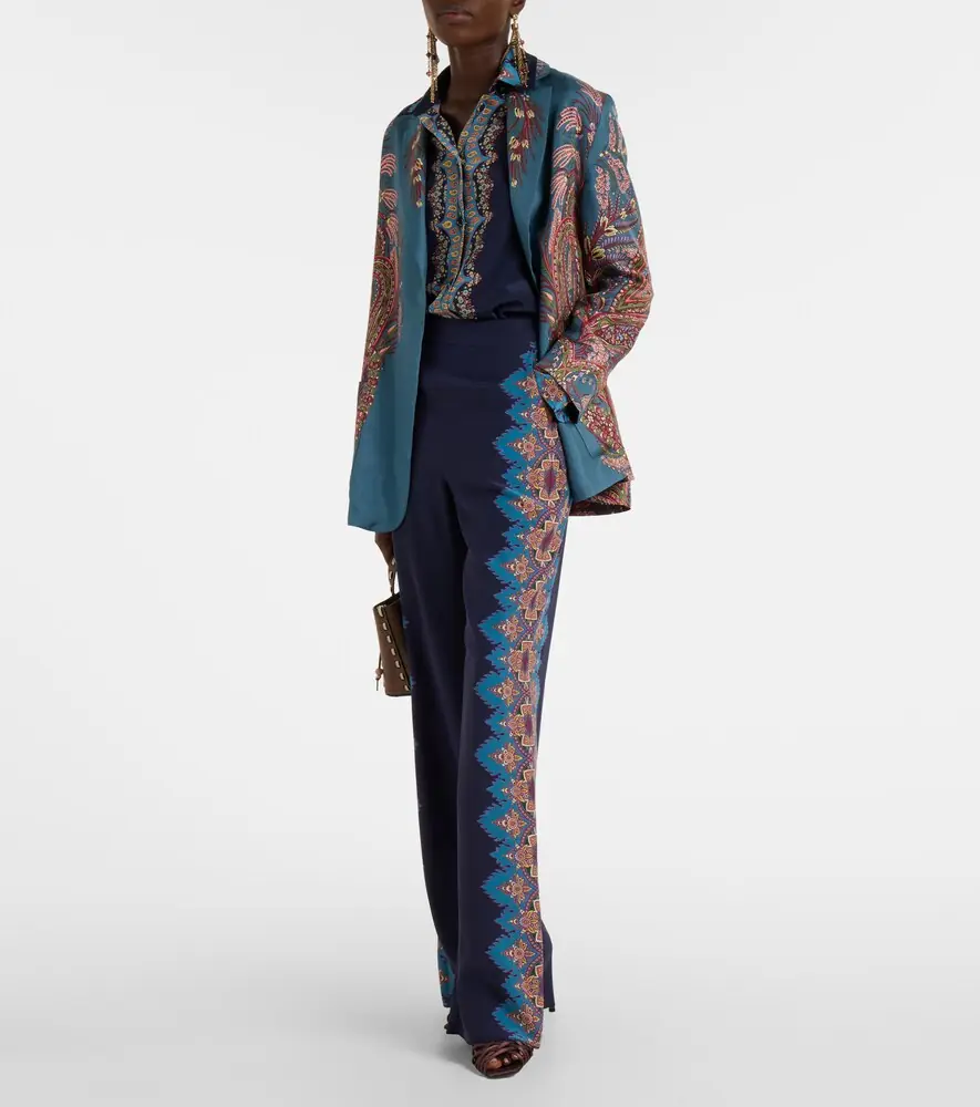 Etro Printed silk crêpe de chine straight pants | Thumbnail 4 Etro Printed silk crêpe de chine straight pants | Thumbnail 4