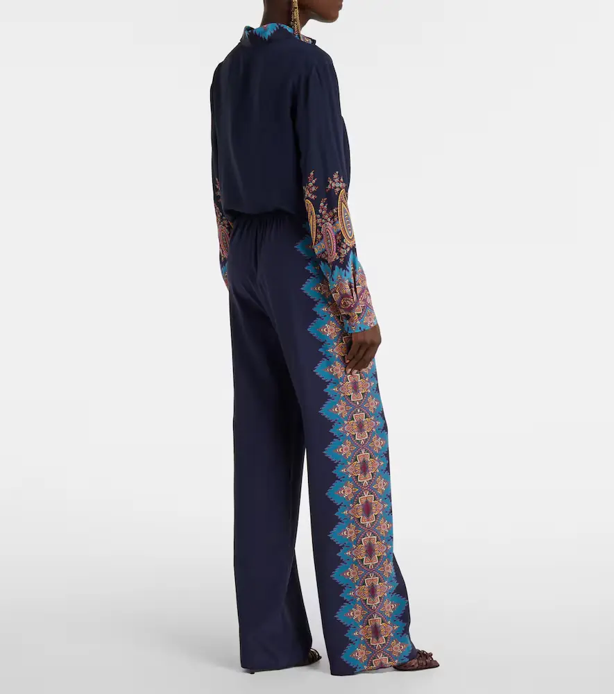 Etro Printed silk crêpe de chine straight pants | Thumbnail 5 Etro Printed silk crêpe de chine straight pants | Thumbnail 5