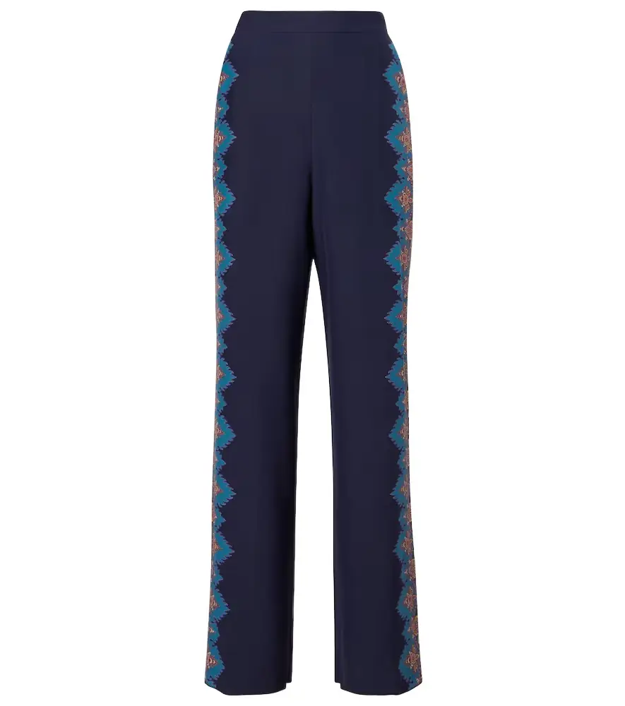 Etro Printed silk crêpe de chine straight pants