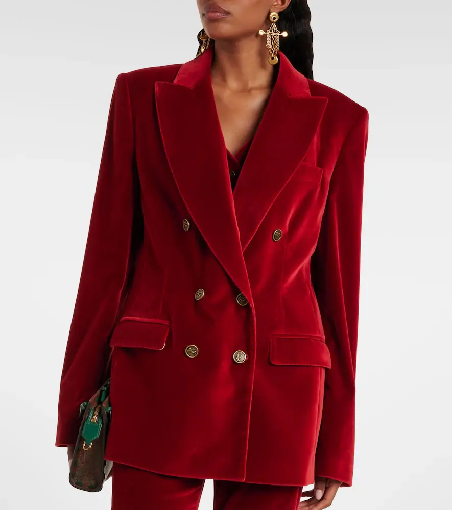 Etro Double-breasted cotton velvet blazer | Thumbnail 2
