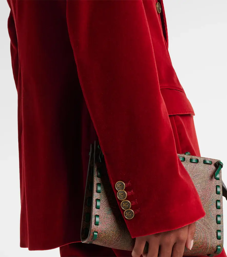 Etro Double-breasted cotton velvet blazer | Thumbnail 3