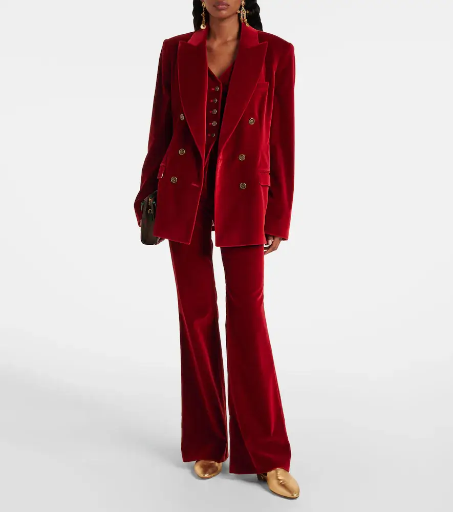 Etro Double-breasted cotton velvet blazer | Thumbnail 4