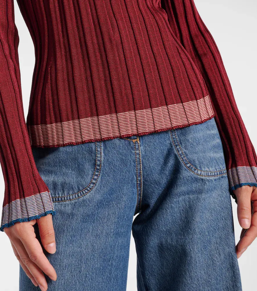 Etro Ribbed-knit polo sweater | Thumbnail 6