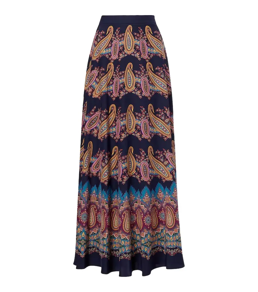 Etro Paisley silk maxi skirt