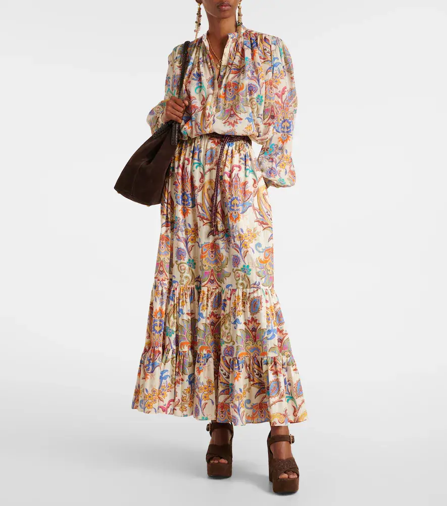 Etro Paisley tiered cotton maxi skirt | Thumbnail 2