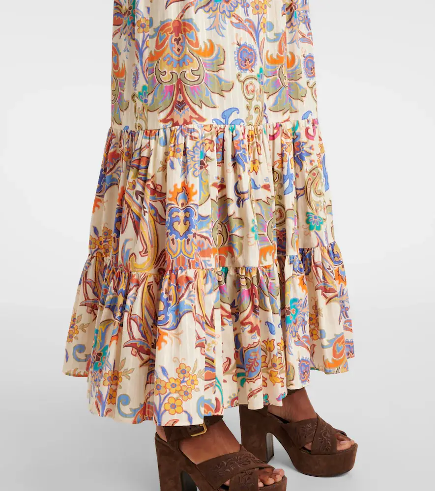Etro Paisley tiered cotton maxi skirt | Thumbnail 3