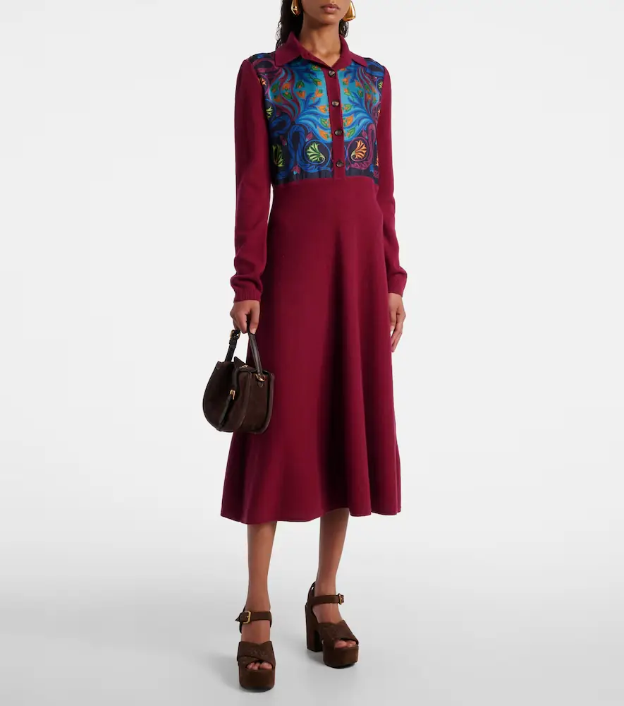 Etro Silk, wool, and cashmere shirt dress | Thumbnail 4 Etro Silk, wool, and cashmere shirt dress | Thumbnail 4