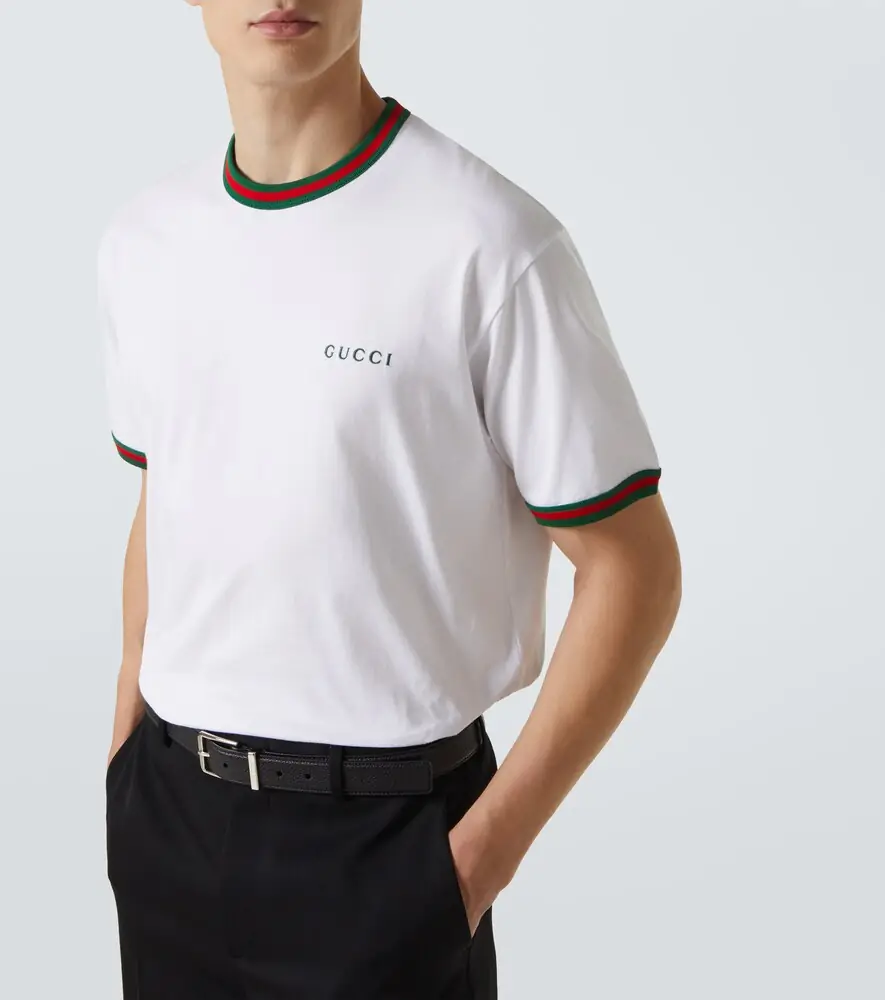 Gucci Webstripe logo cotton jersey T-shirt | Thumbnail 4