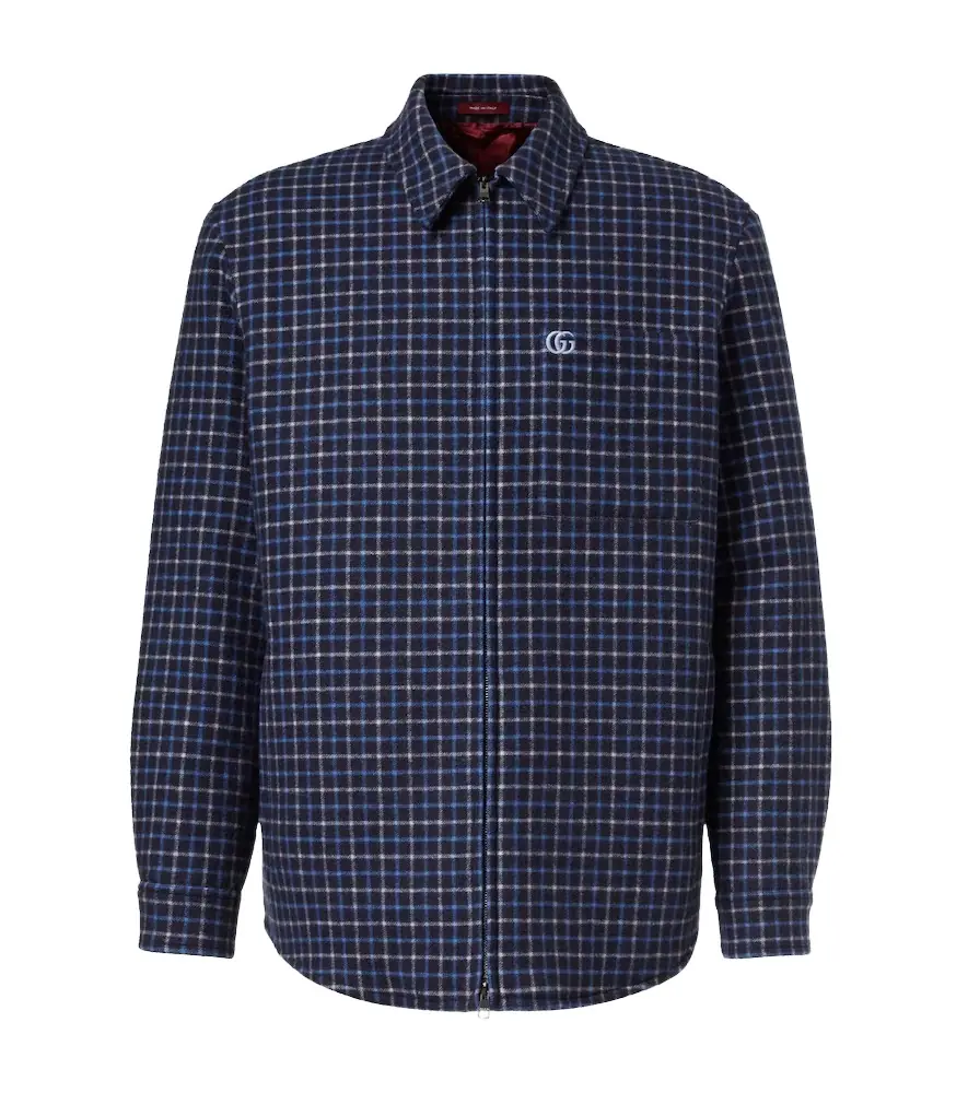 Gucci Double G plaid wool-blend overshirt | Image 1 Gucci Double G plaid wool-blend overshirt | Image 1