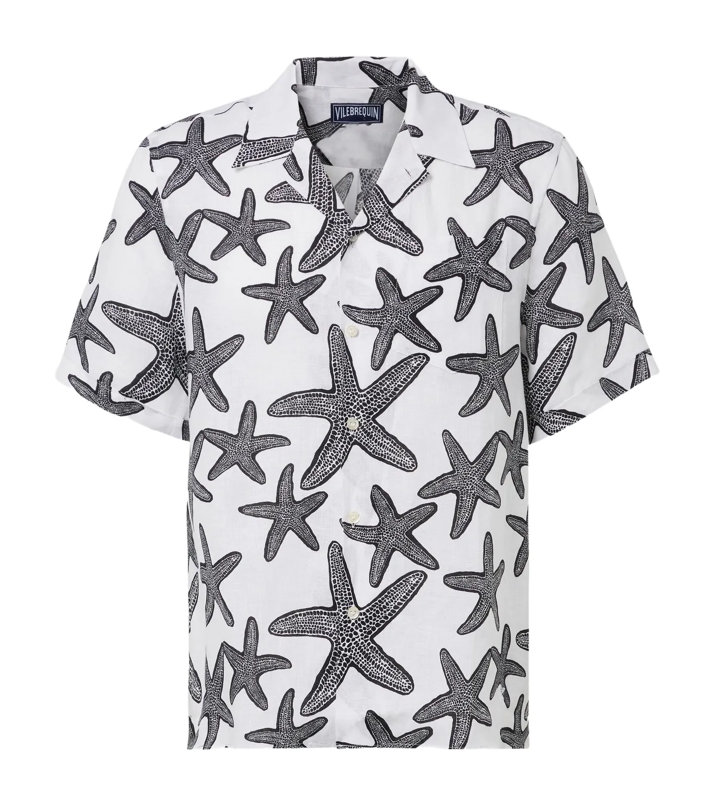 Printed linen bowling shirt Printed linen bowling shirt