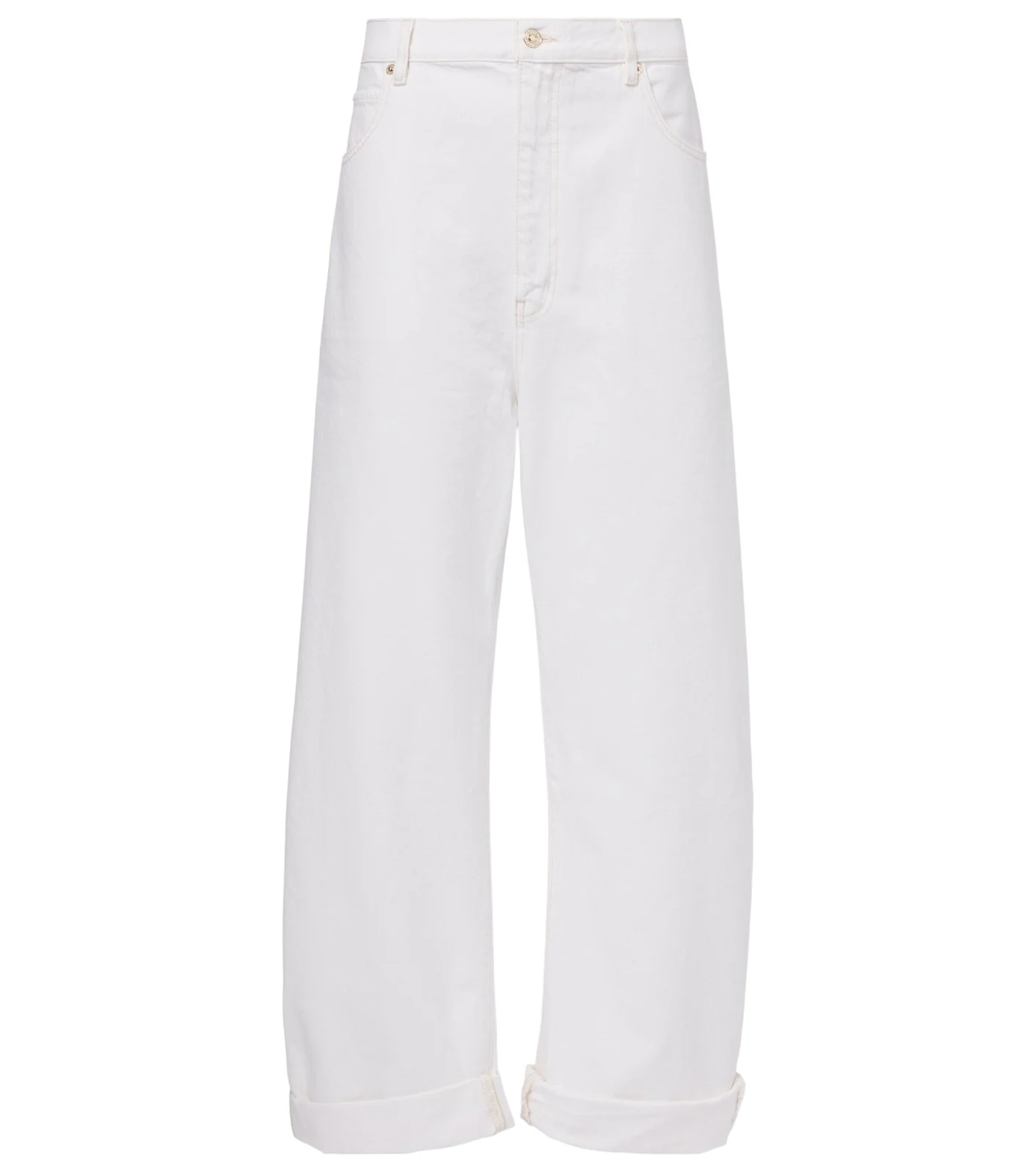 Frame Bubble high-rise barrel-leg jeans