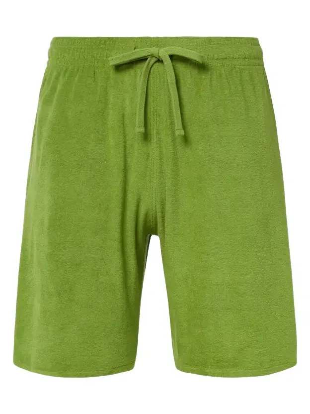 Cotton-blend terry Bermuda shorts