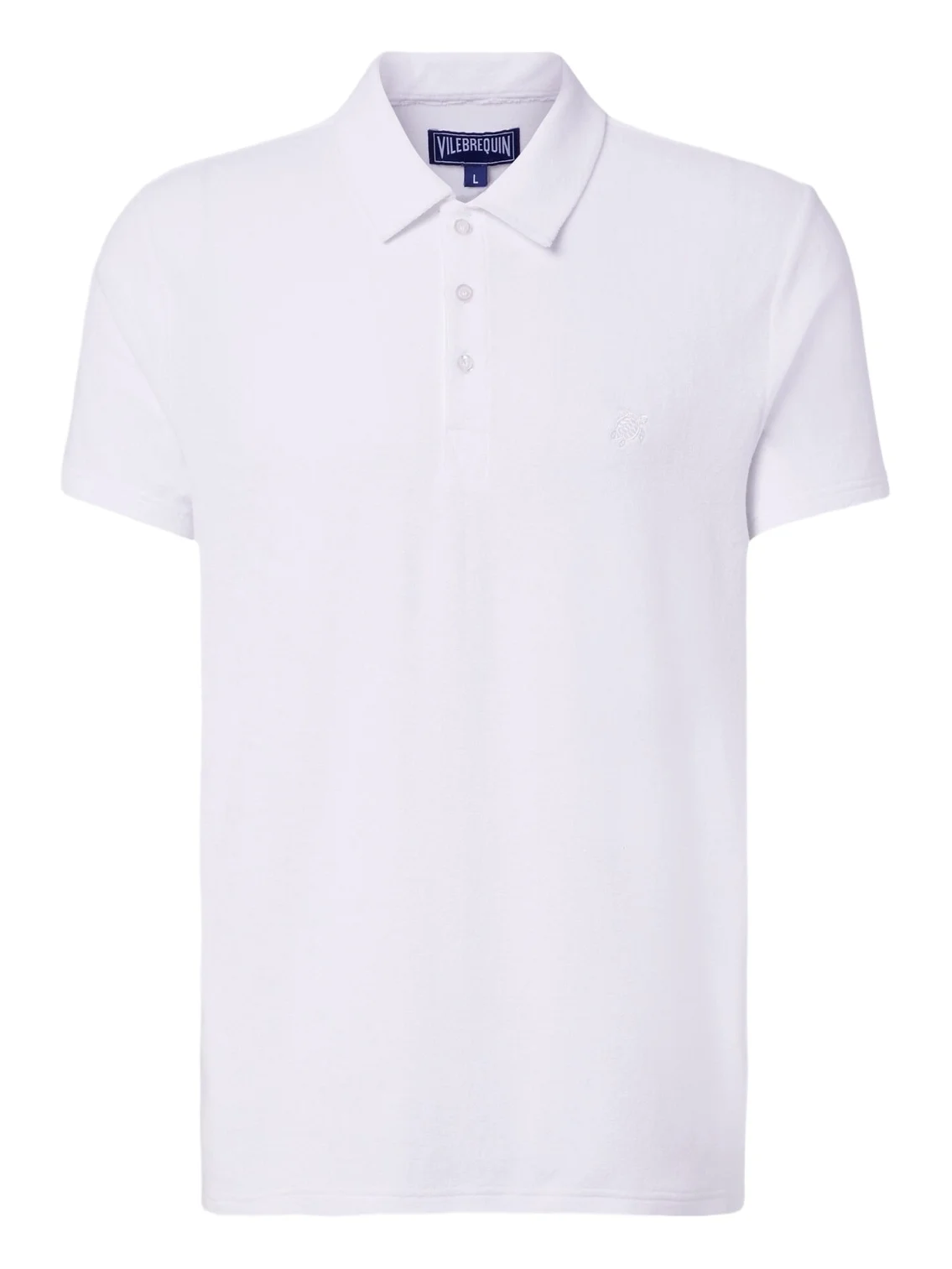 Cotton-blend terry polo shirt