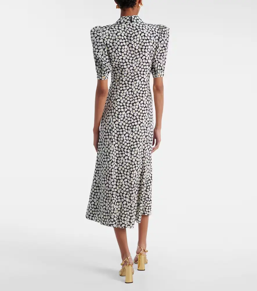 Alessandra Rich Floral printed silk midi dress | Thumbnail 2 Alessandra Rich Floral printed silk midi dress | Thumbnail 2