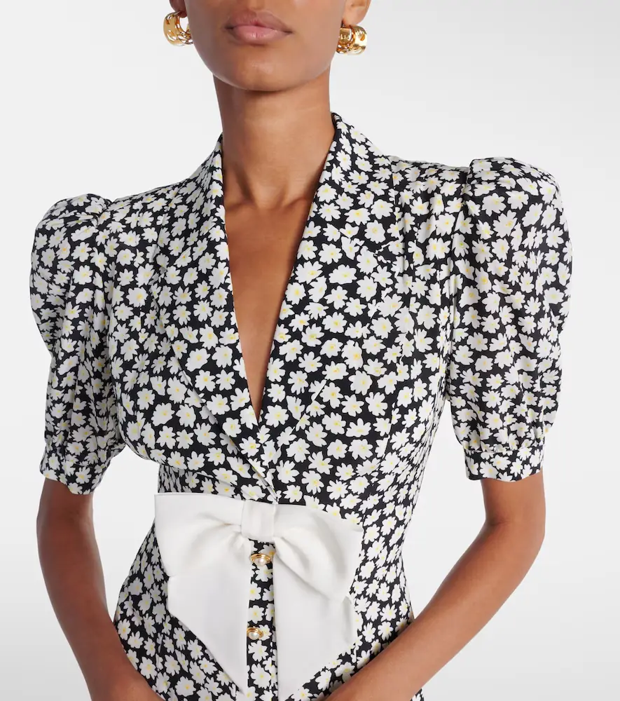 Alessandra Rich Floral printed silk midi dress | Thumbnail 4 Alessandra Rich Floral printed silk midi dress | Thumbnail 4
