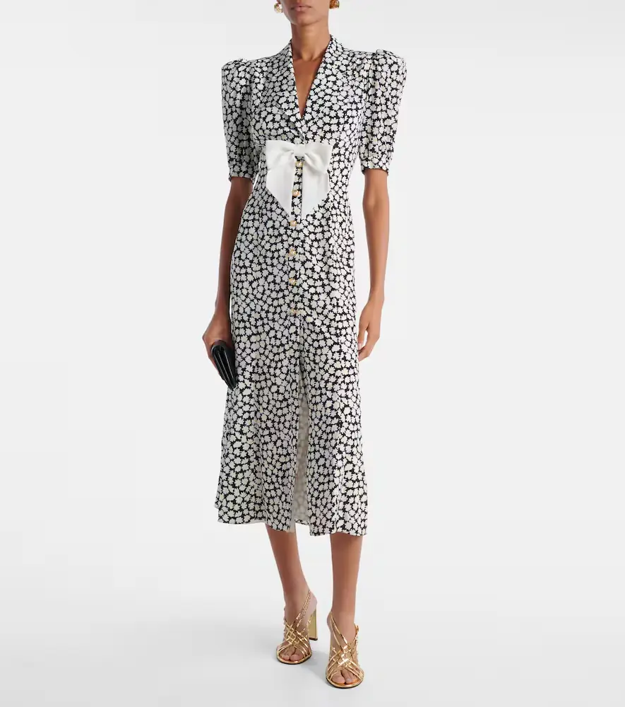 Alessandra Rich Floral printed silk midi dress | Thumbnail 5 Alessandra Rich Floral printed silk midi dress | Thumbnail 5