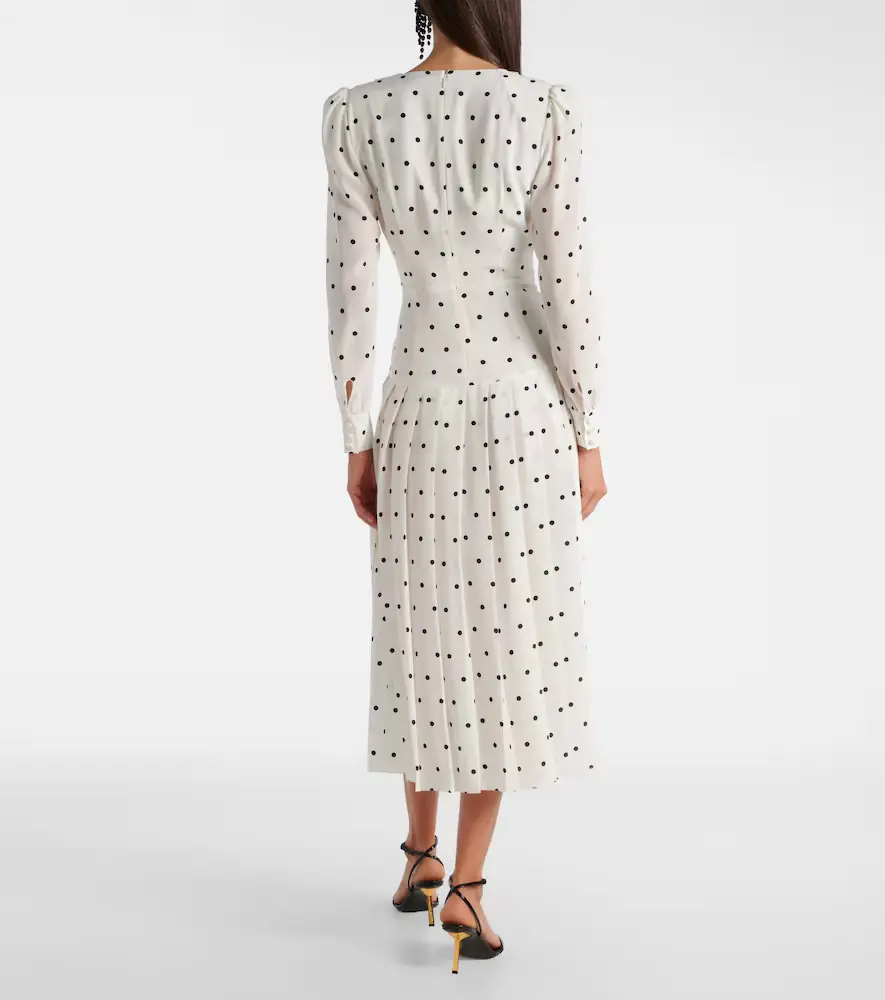 Alessandra Rich Polka-dot silk midi dress | Thumbnail 3 Alessandra Rich Polka-dot silk midi dress | Thumbnail 3