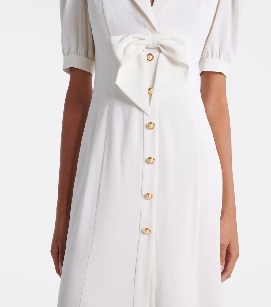 Alessandra Rich Wool-blend crêpe midi dress | Thumbnail 2 Alessandra Rich Wool-blend crêpe midi dress | Thumbnail 2