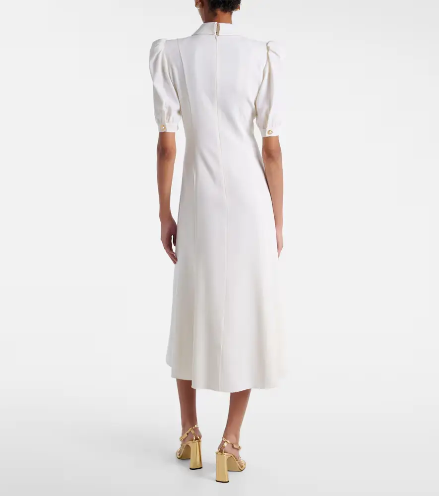 Alessandra Rich Wool-blend crêpe midi dress | Thumbnail 3 Alessandra Rich Wool-blend crêpe midi dress | Thumbnail 3