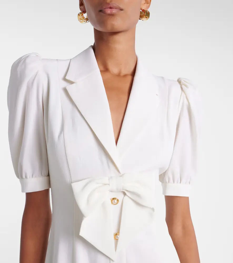 Alessandra Rich Wool-blend crêpe midi dress | Thumbnail 4 Alessandra Rich Wool-blend crêpe midi dress | Thumbnail 4