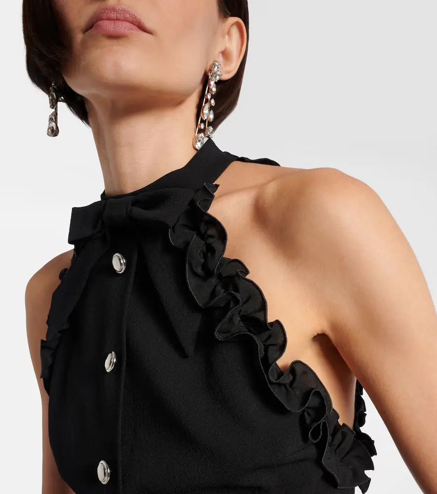 Alessandra Rich Bow-detail wool-blend crêpe minidress | Thumbnail 5 Alessandra Rich Bow-detail wool-blend crêpe minidress | Thumbnail 5