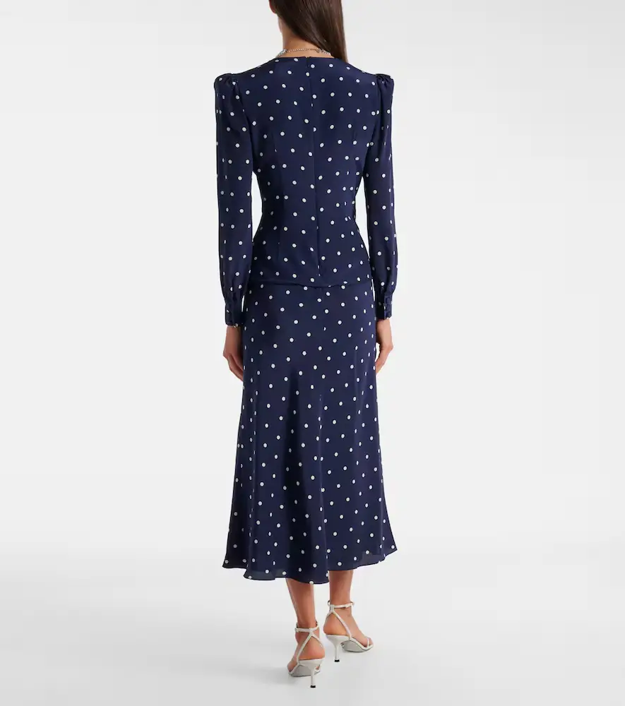 Alessandra Rich Polka-dot silk midi dress | Thumbnail 3 Alessandra Rich Polka-dot silk midi dress | Thumbnail 3