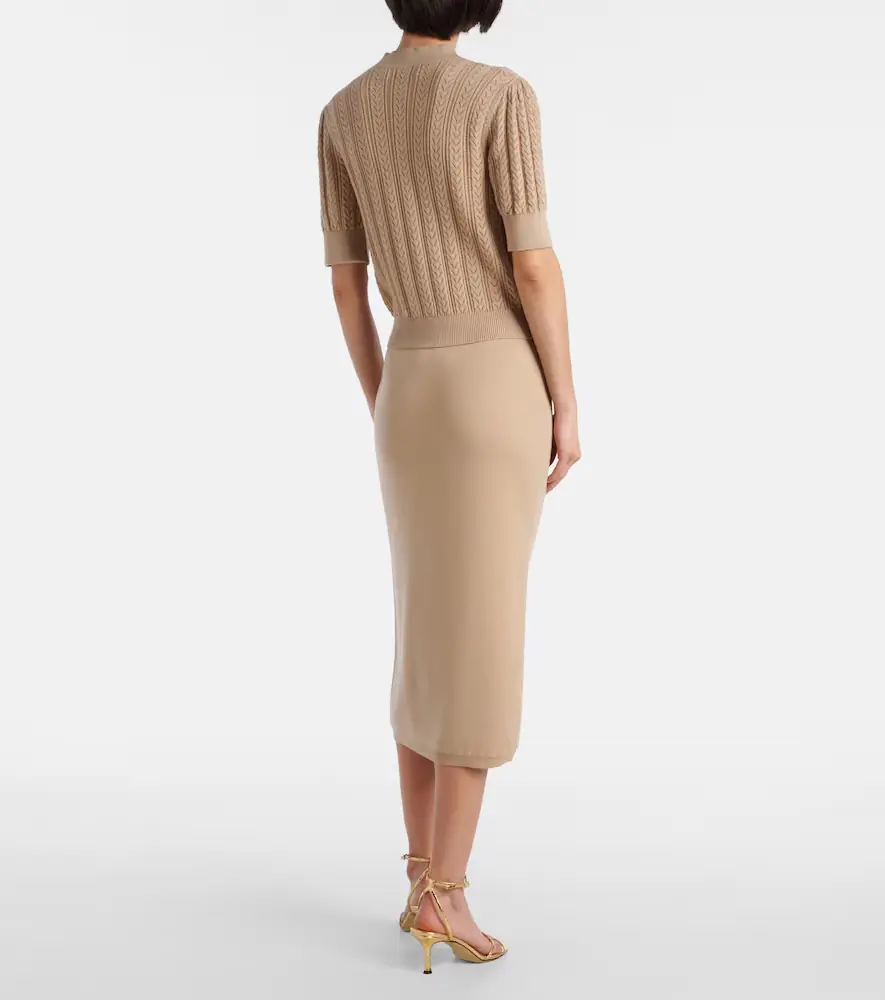 Alessandra Rich Pointelle cotton and cashmere cardigan | Thumbnail 4 Alessandra Rich Pointelle cotton and cashmere cardigan | Thumbnail 4