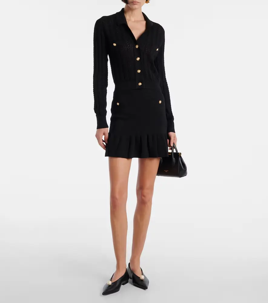 Alessandra Rich Cotton and cashmere miniskirt | Thumbnail 2 Alessandra Rich Cotton and cashmere miniskirt | Thumbnail 2