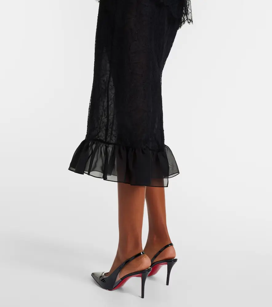 Alessandra Rich Lace and silk georgette bustier dress | Thumbnail 6 Alessandra Rich Lace and silk georgette bustier dress | Thumbnail 6