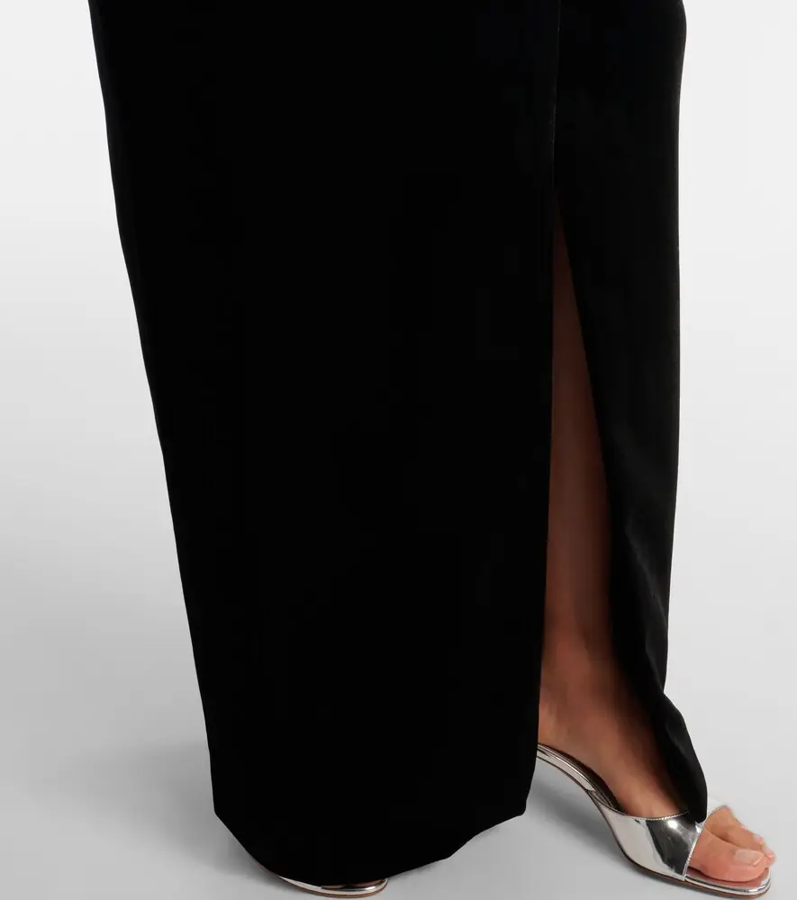 Alessandra Rich Velvet and georgette gown | Thumbnail 4 Alessandra Rich Velvet and georgette gown | Thumbnail 4
