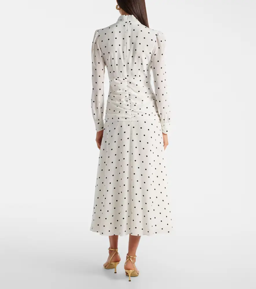 Alessandra Rich Polka-dot silk midi dress | Thumbnail 2 Alessandra Rich Polka-dot silk midi dress | Thumbnail 2