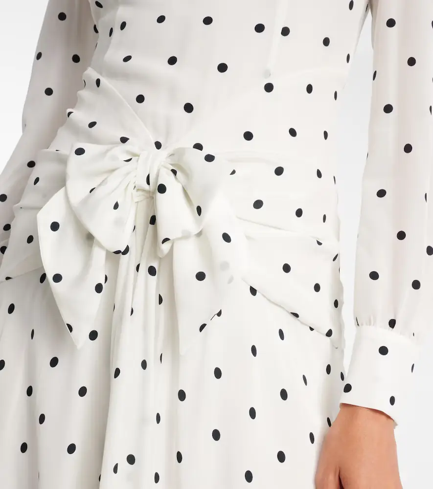 Alessandra Rich Polka-dot silk midi dress | Thumbnail 4 Alessandra Rich Polka-dot silk midi dress | Thumbnail 4
