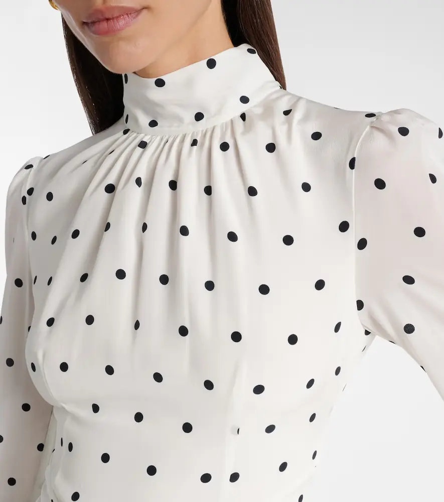 Alessandra Rich Polka-dot silk midi dress | Thumbnail 5 Alessandra Rich Polka-dot silk midi dress | Thumbnail 5