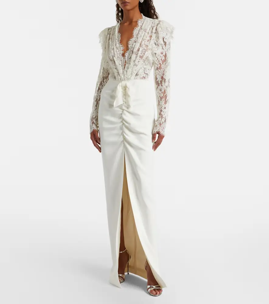 Alessandra Rich Lace gown | Thumbnail 2 Alessandra Rich Lace gown | Thumbnail 2