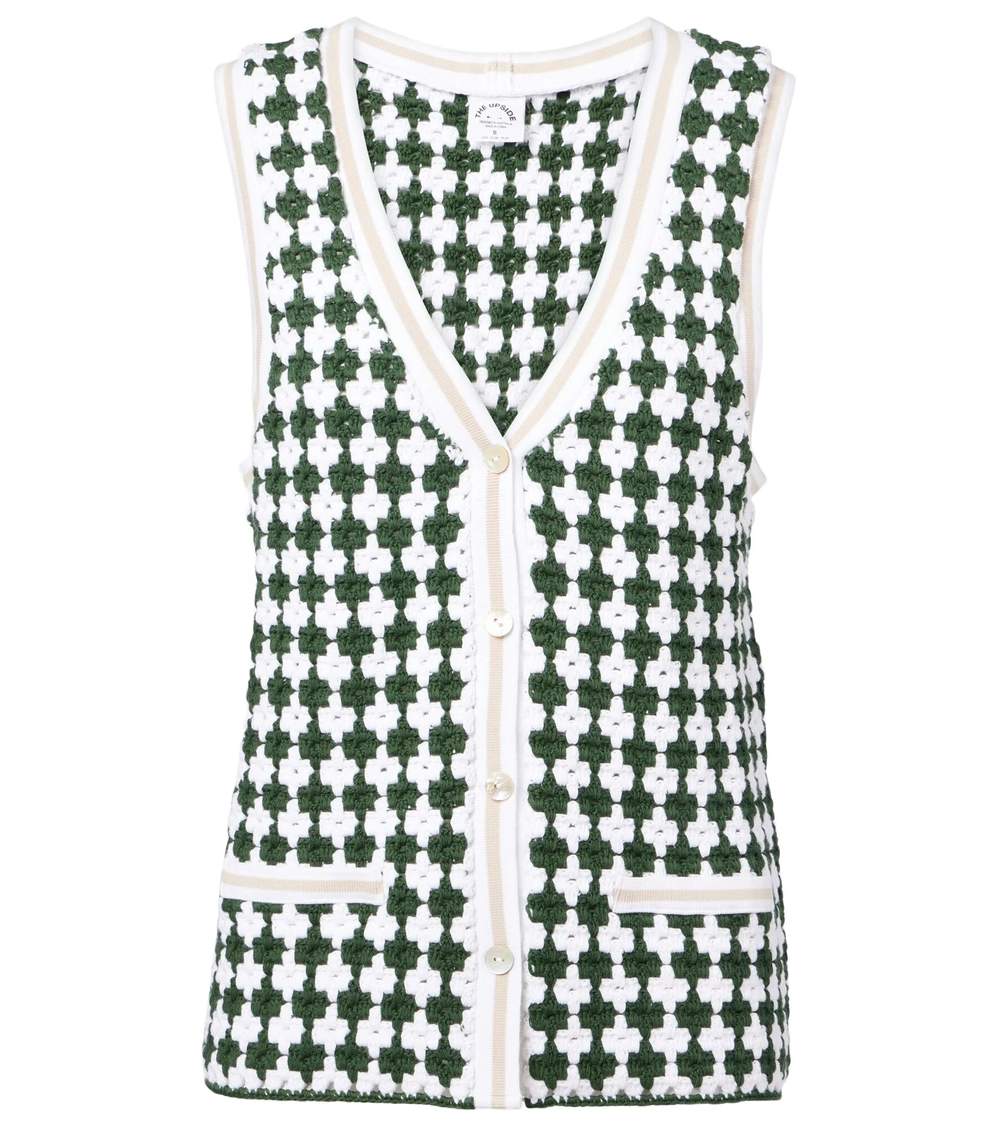 Portobello Watson crochet cotton vest Portobello Watson crochet cotton vest