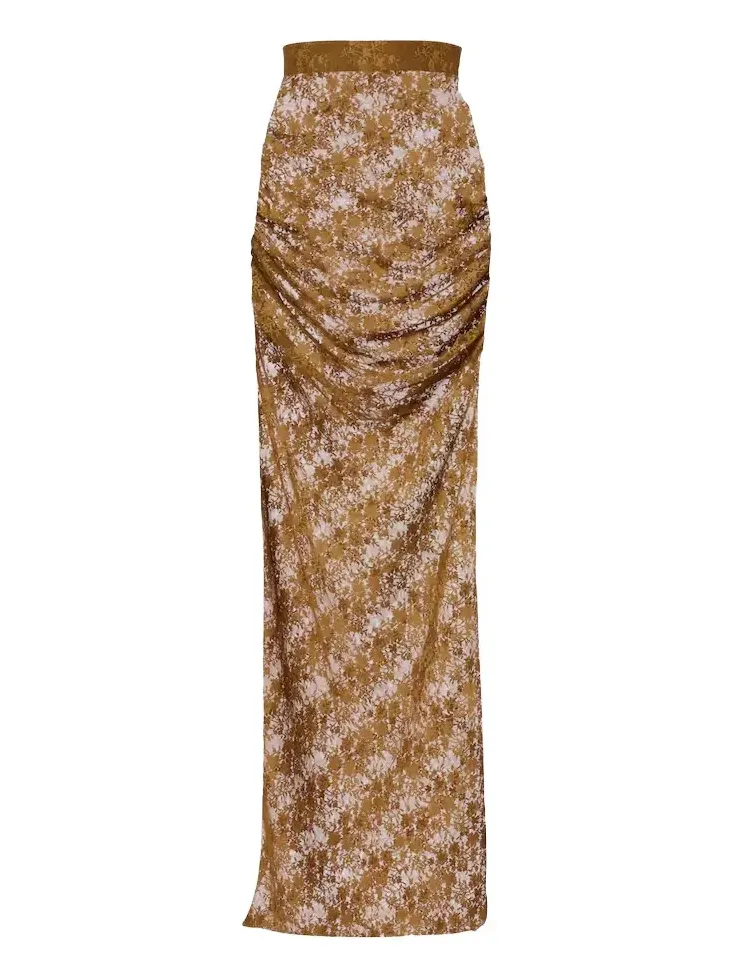 Floral sheer lace skirt