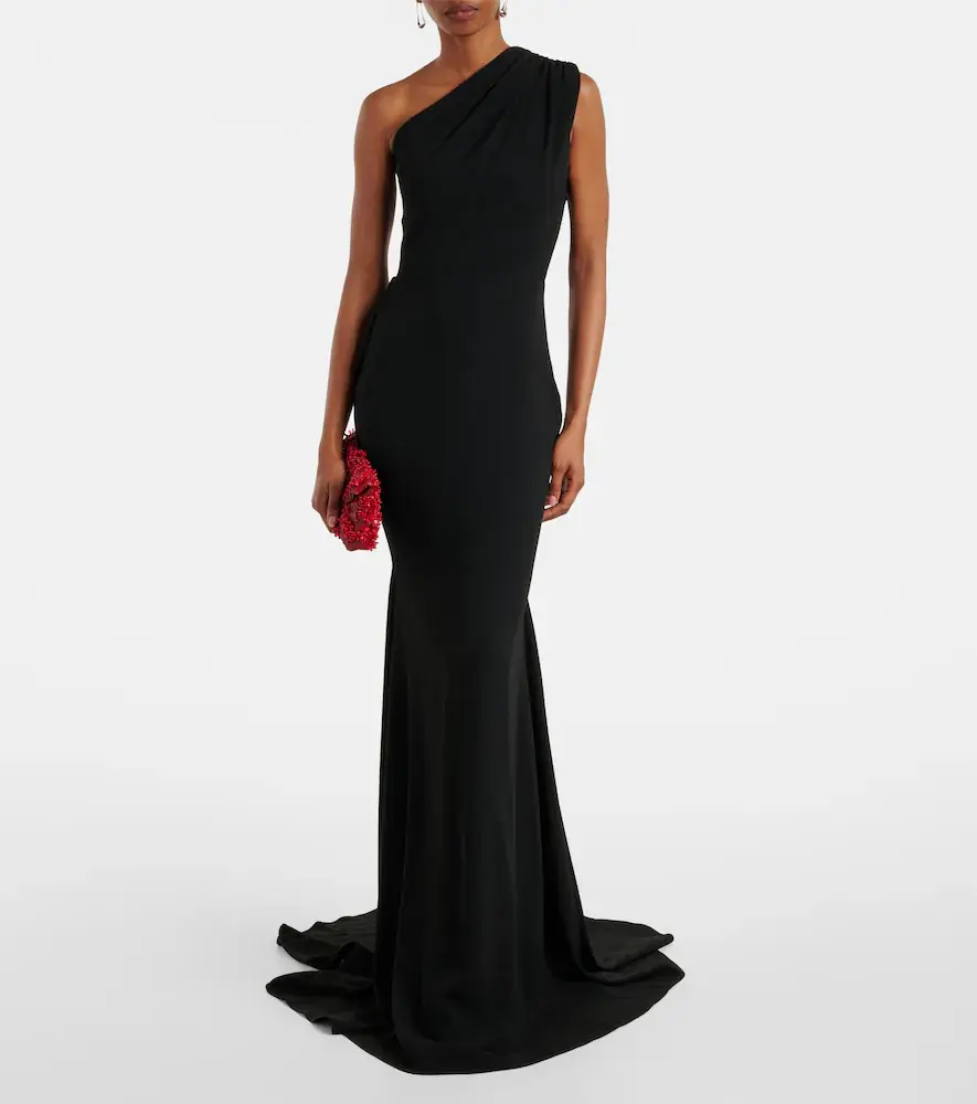 Alex Perry Draped one-shoulder crêpe gown | Thumbnail 5