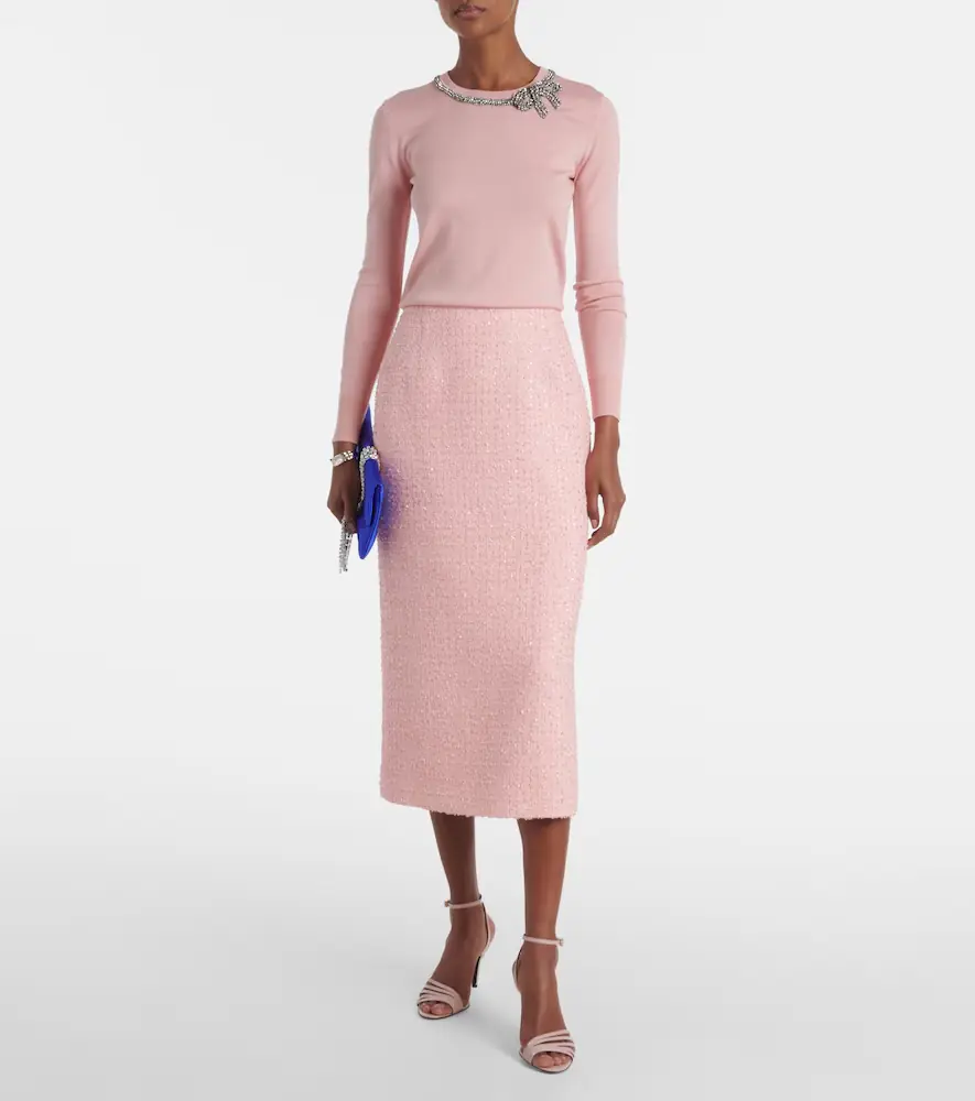 Carolina Herrera Embellished silk and cotton sweater | Thumbnail 2 Carolina Herrera Embellished silk and cotton sweater | Thumbnail 2