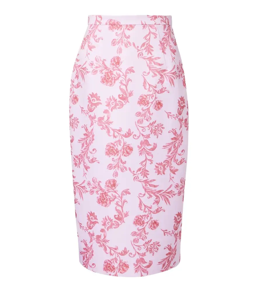 Emilia Wickstead Lorelei floral taffeta faille pencil skirt