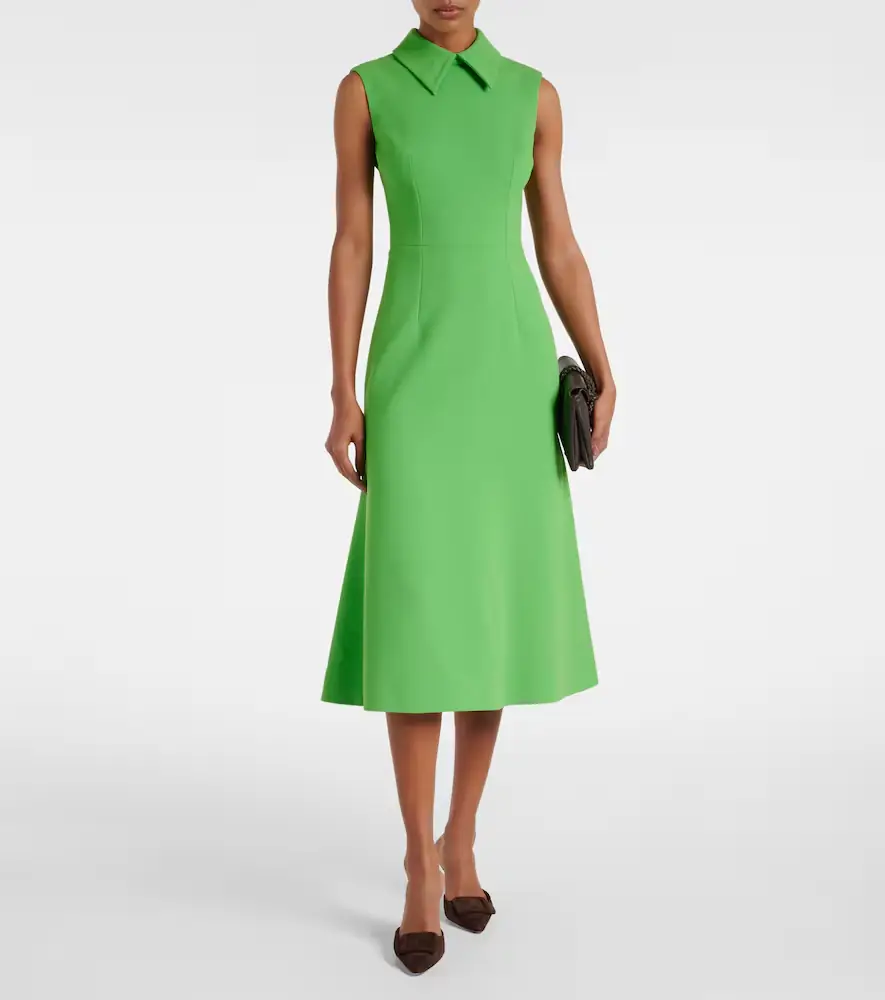 Emilia Wickstead Leontine wool crêpe midi dress | Thumbnail 2