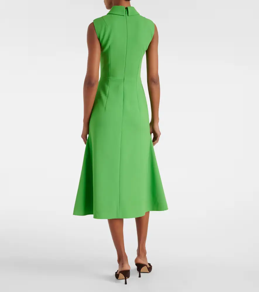 Emilia Wickstead Leontine wool crêpe midi dress | Thumbnail 4