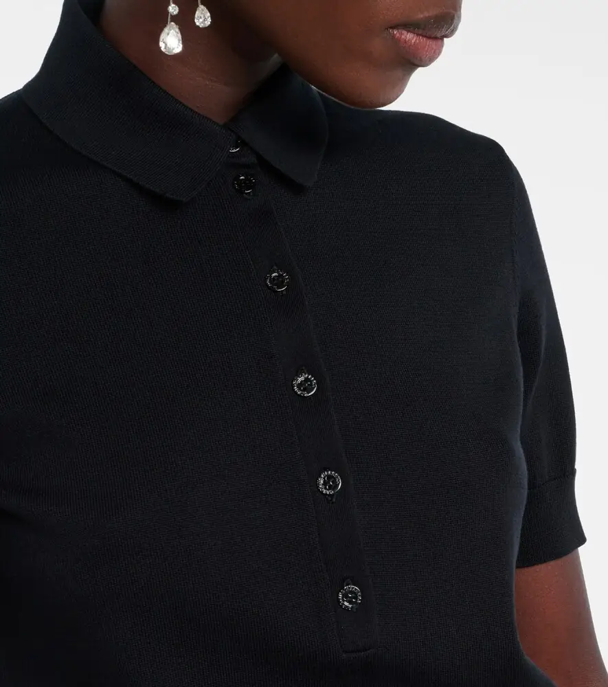 Carolina Herrera Silk and cotton-blend polo shirt | Thumbnail 4 Carolina Herrera Silk and cotton-blend polo shirt | Thumbnail 4